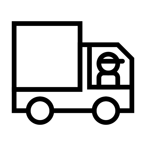Symbol für Fahrer mit Transporter